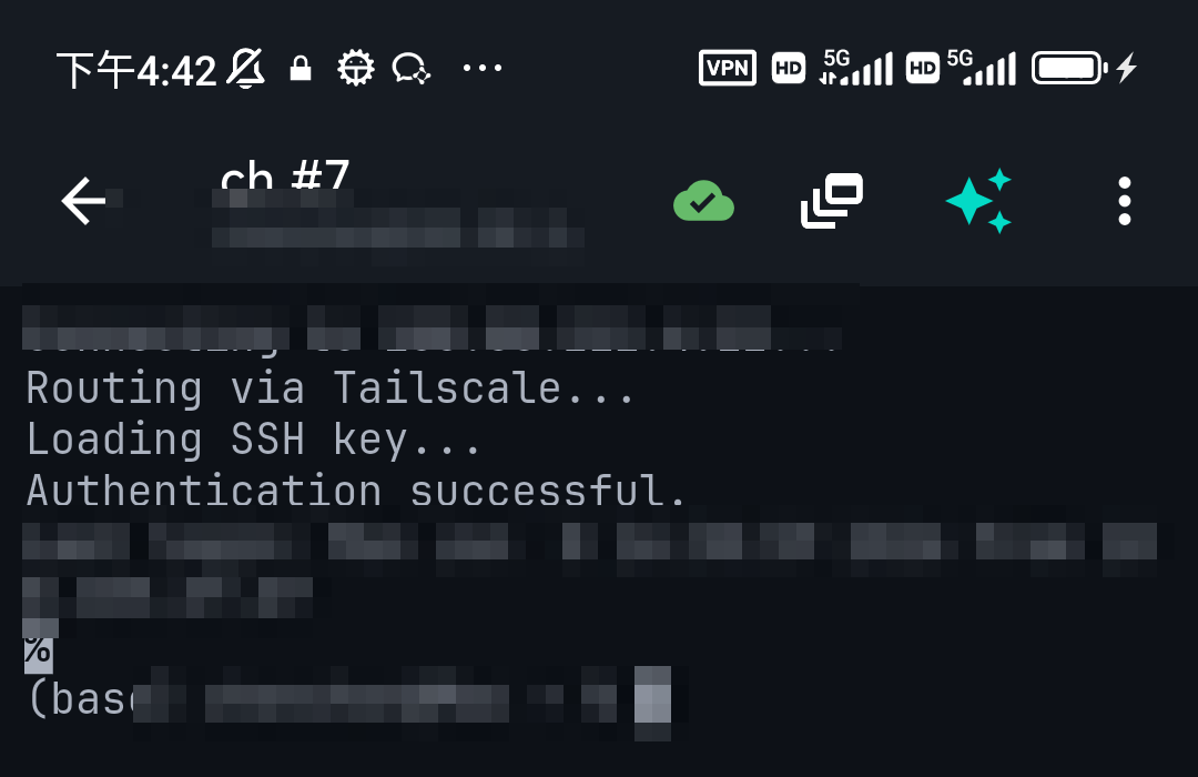 An SSH session to a Docker host from a phone
